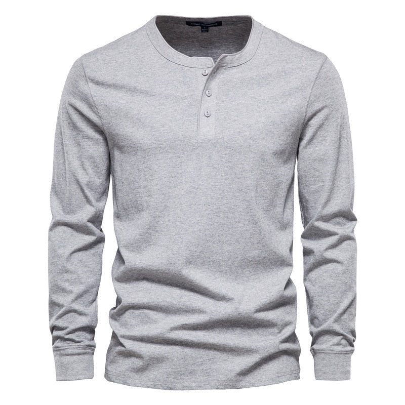 Camisa casual hombre manga larga algodón