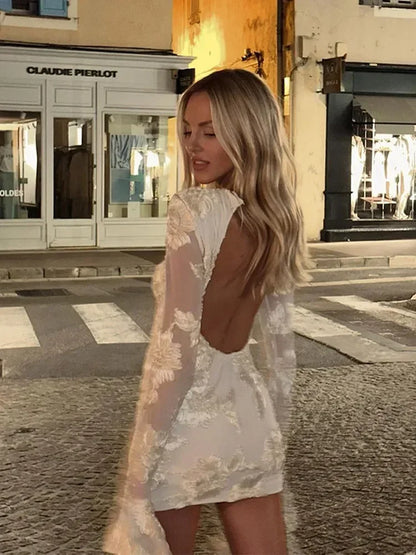 Vestido mini mujer Manga Larga Ajustado