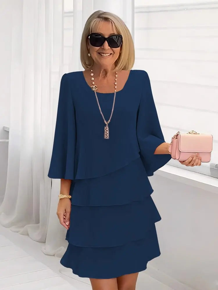 Vestido mujer elegante con volantes cómodo