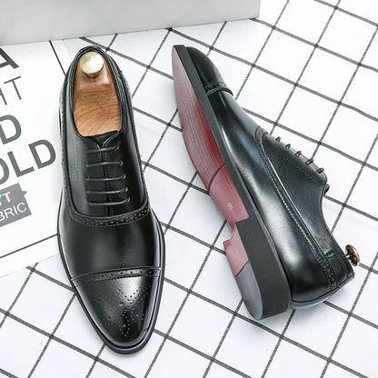 Zapatos Hombre Brogue de Cuero Elegantes