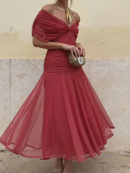 Vestido mujer escote en V cruzado falda fluida ligera
