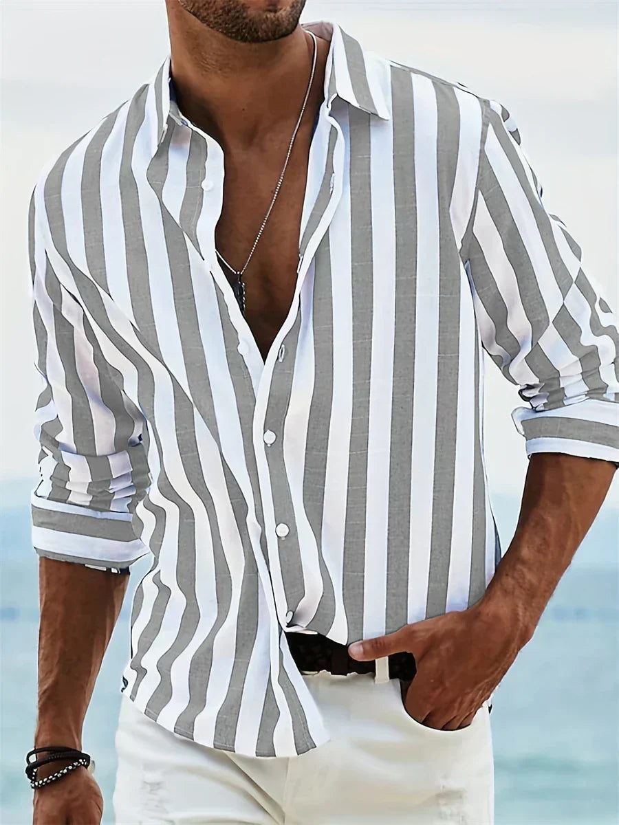 Camisa hombre Algodón Manga larga Diseño casual