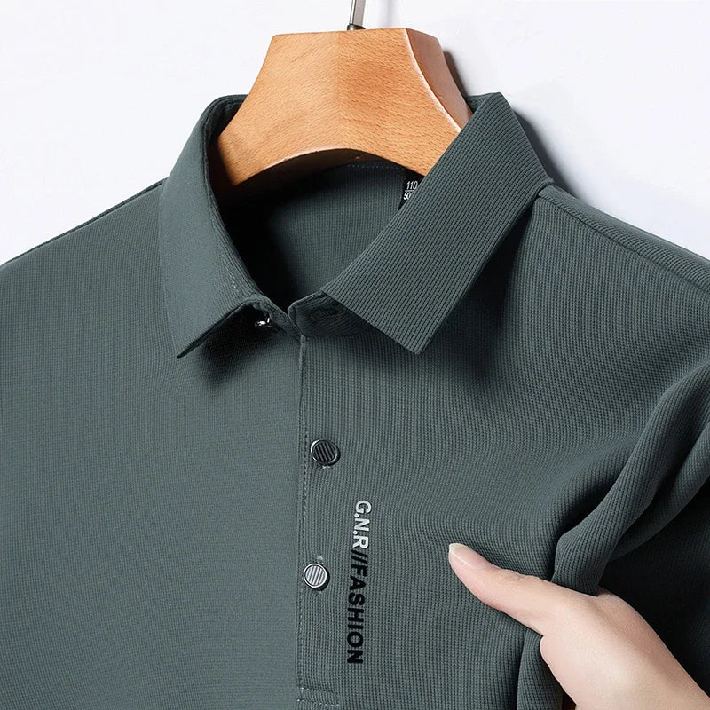 Polo Hombre Algodón Cuello Refinado Cierre Botones