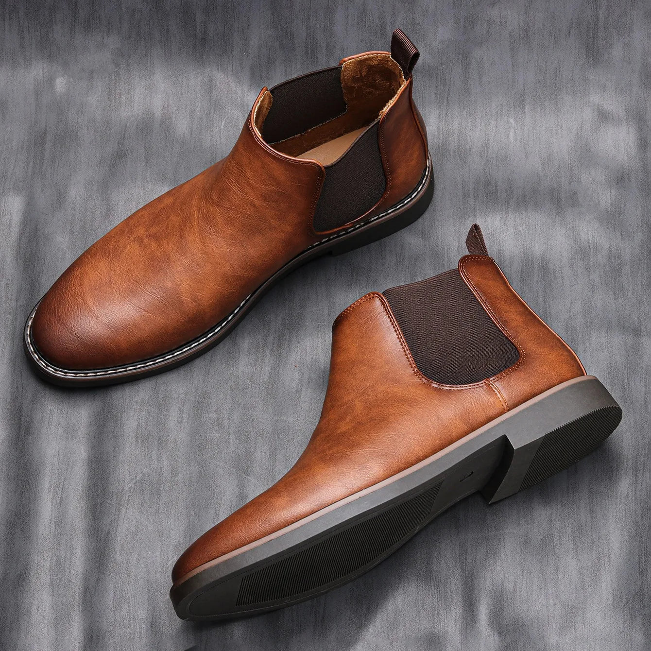 Botines Chelsea Hombre Cuero Sin Cordones Clásico Versátil