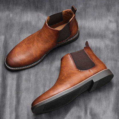 Botines Chelsea Hombre Cuero Sin Cordones Clásico Versátil