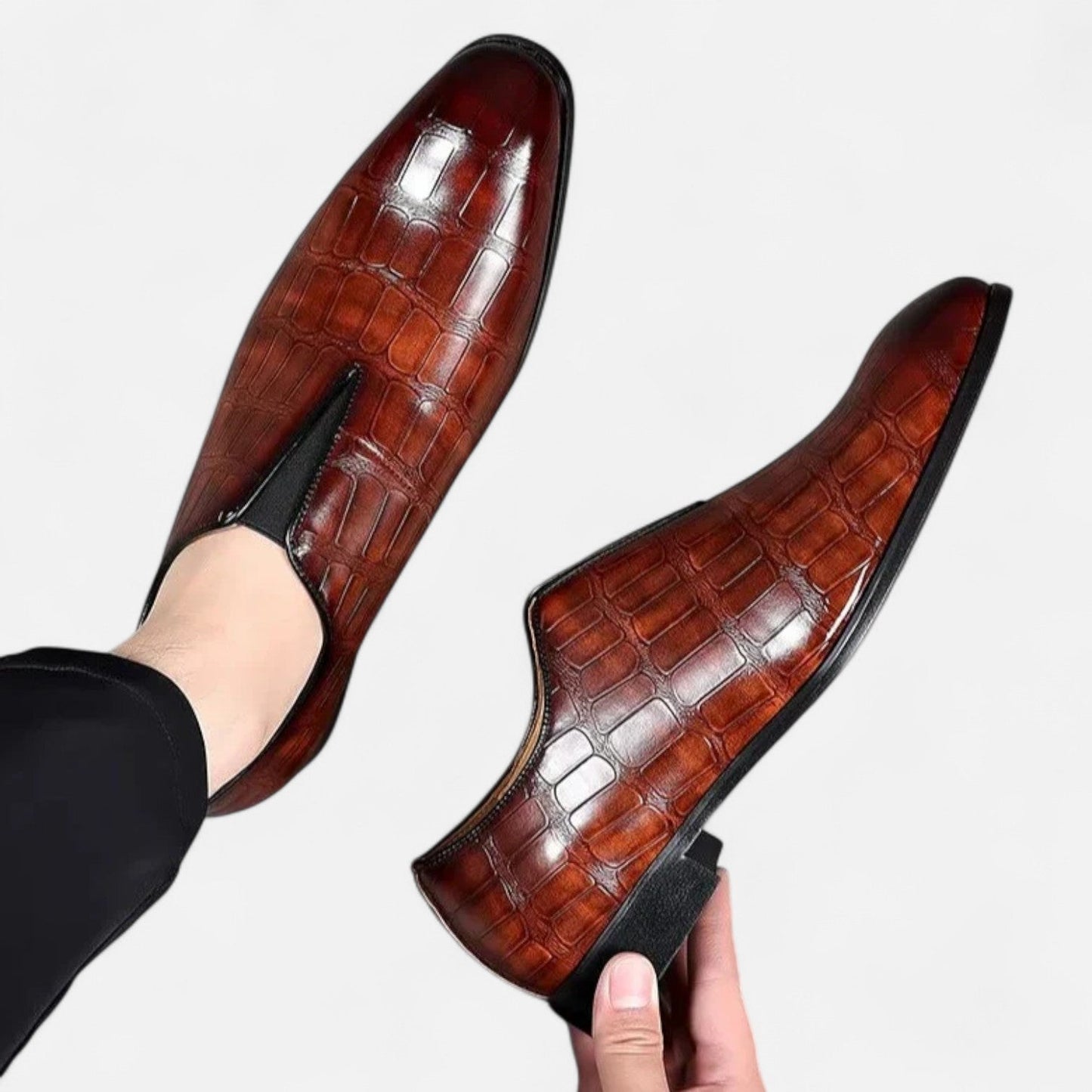 Mocasines Hombre de Cuero Genuino Ajuste Clásico