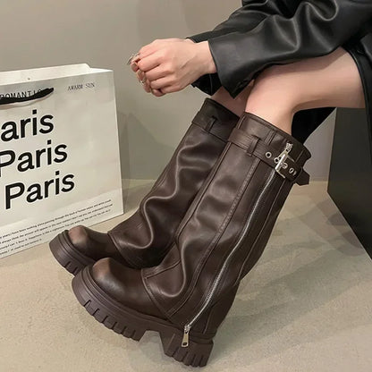 Botas Mujer Elegantes y Robusta Diseño Clásico