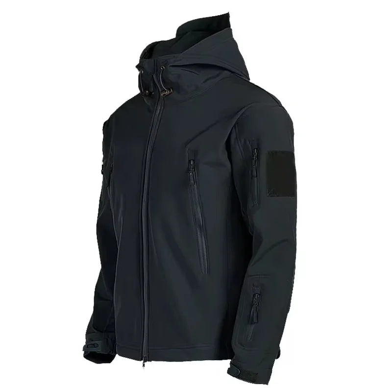 Chaqueta táctica hombre con capucha y bolsillos funcionales