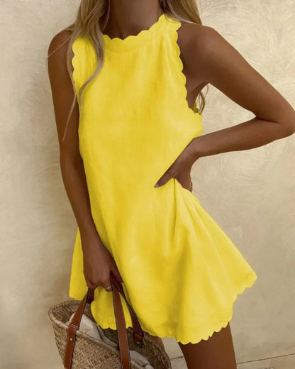 Vestido Mujer Ligero Sin Mangas Estilo Elegante Verano