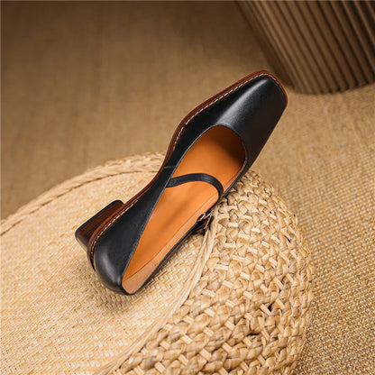 Zapatos Tacón Bloque Mujer con Tira Ajustable Invierno Primavera