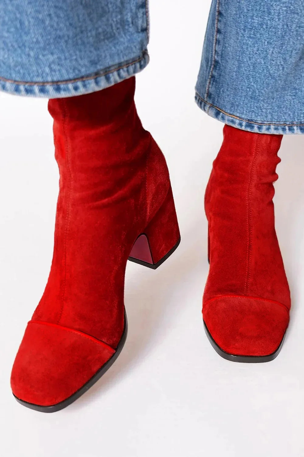 Botines Mujer de Ante Tacón Medio Comodos