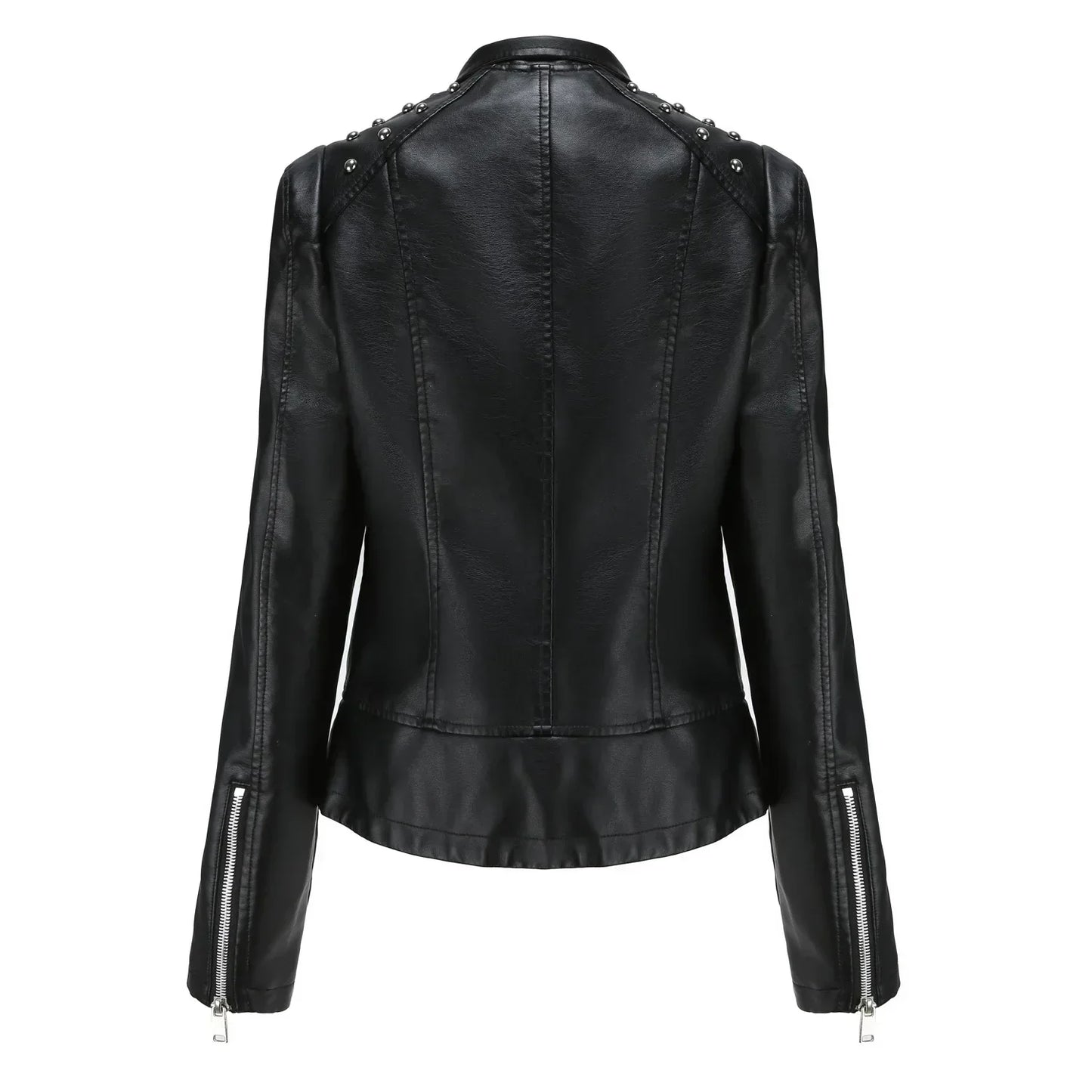 Chaqueta Mujer de Cuero Ajuste Slim Estilo Moderno
