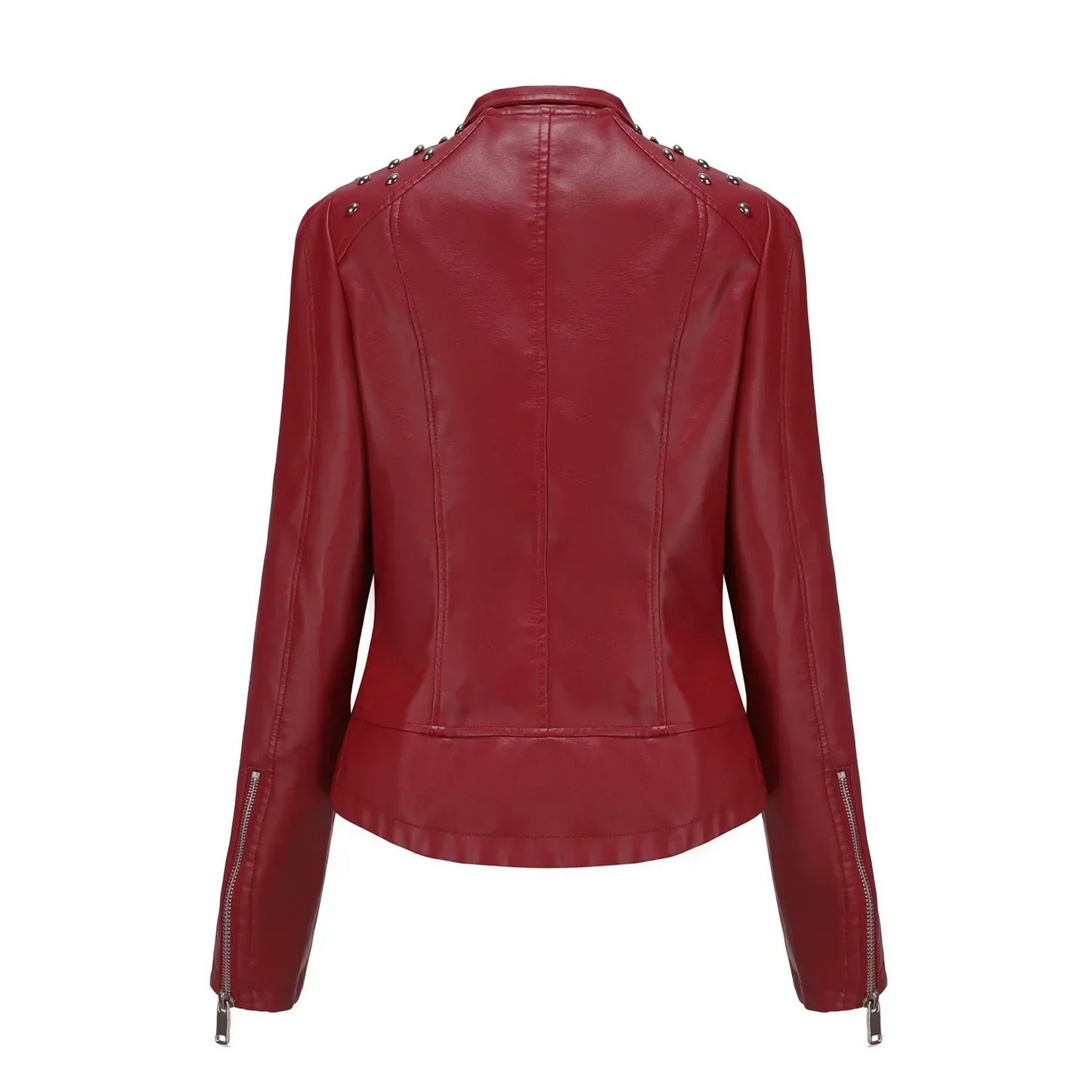 Chaqueta Mujer de Cuero Ajuste Slim Estilo Moderno