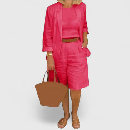 Conjunto Elegante Mujer Dos Piezas Ajuste Clásico