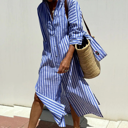 Vestido camisero Mujer de algodón Corte relajado