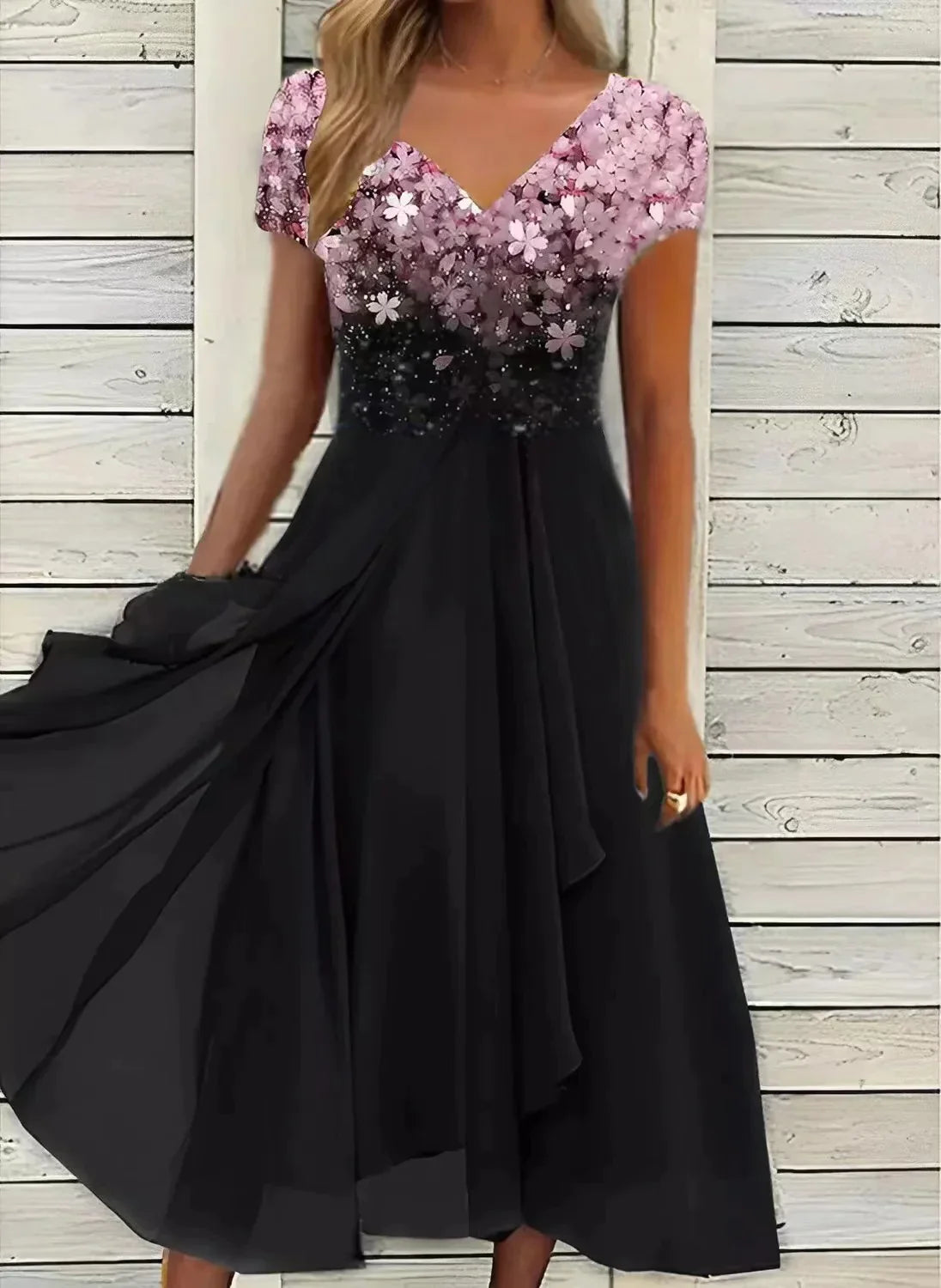 Vestido largo mujer con estampado floral estilo maxi