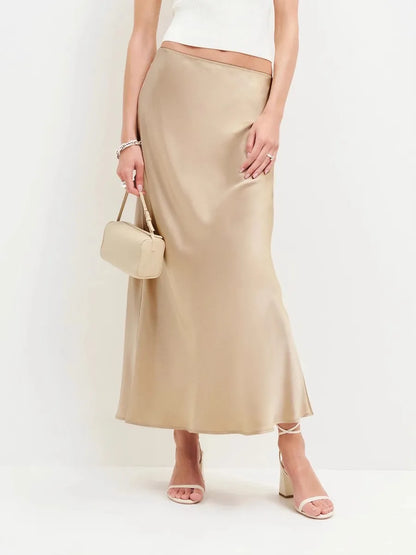 Falda Midi Mujer Tela Suave Corte Elegante