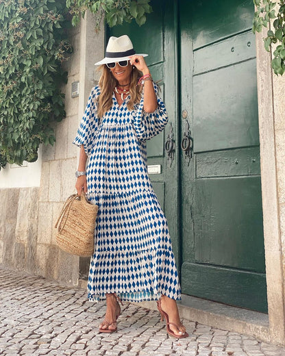 Maxivestido Mujer Estilo Bohemio Holgado