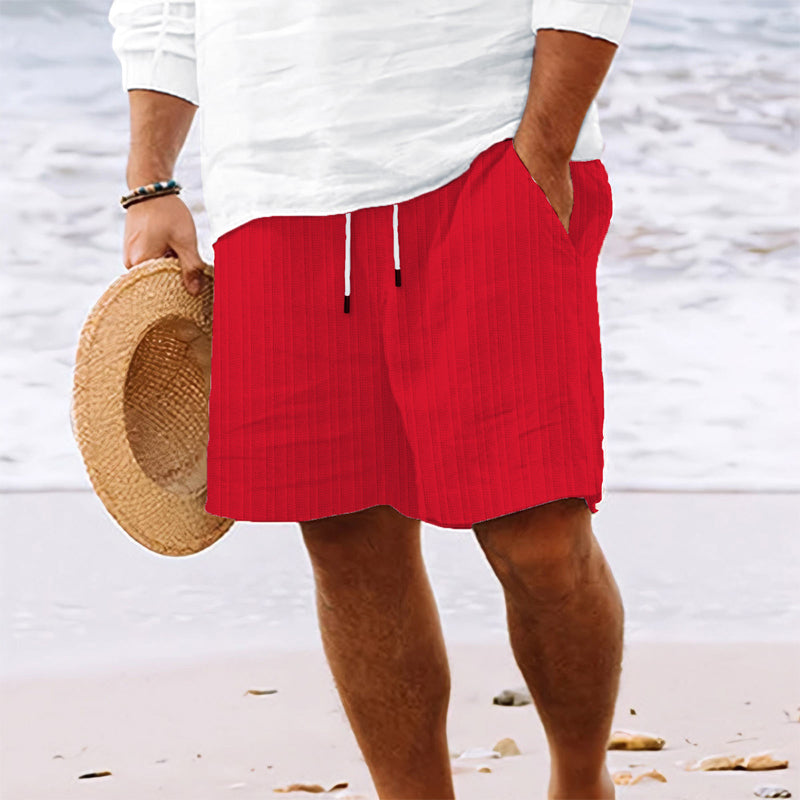 Pantalones cortos hombre de tela sueltos cintura elástica