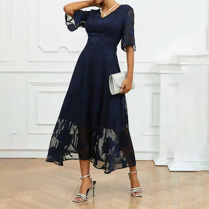 Vestido Mujer de Tela Ligera Diseño Floral Ajustado