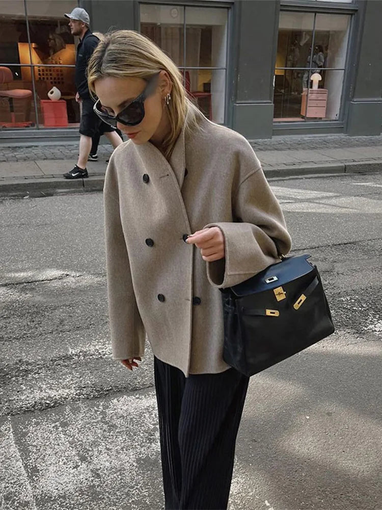 Abrigo Invierno Mujer Doble Botonadura Oversize