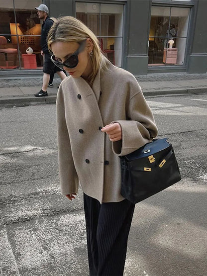 Abrigo Invierno Mujer Doble Botonadura Oversize