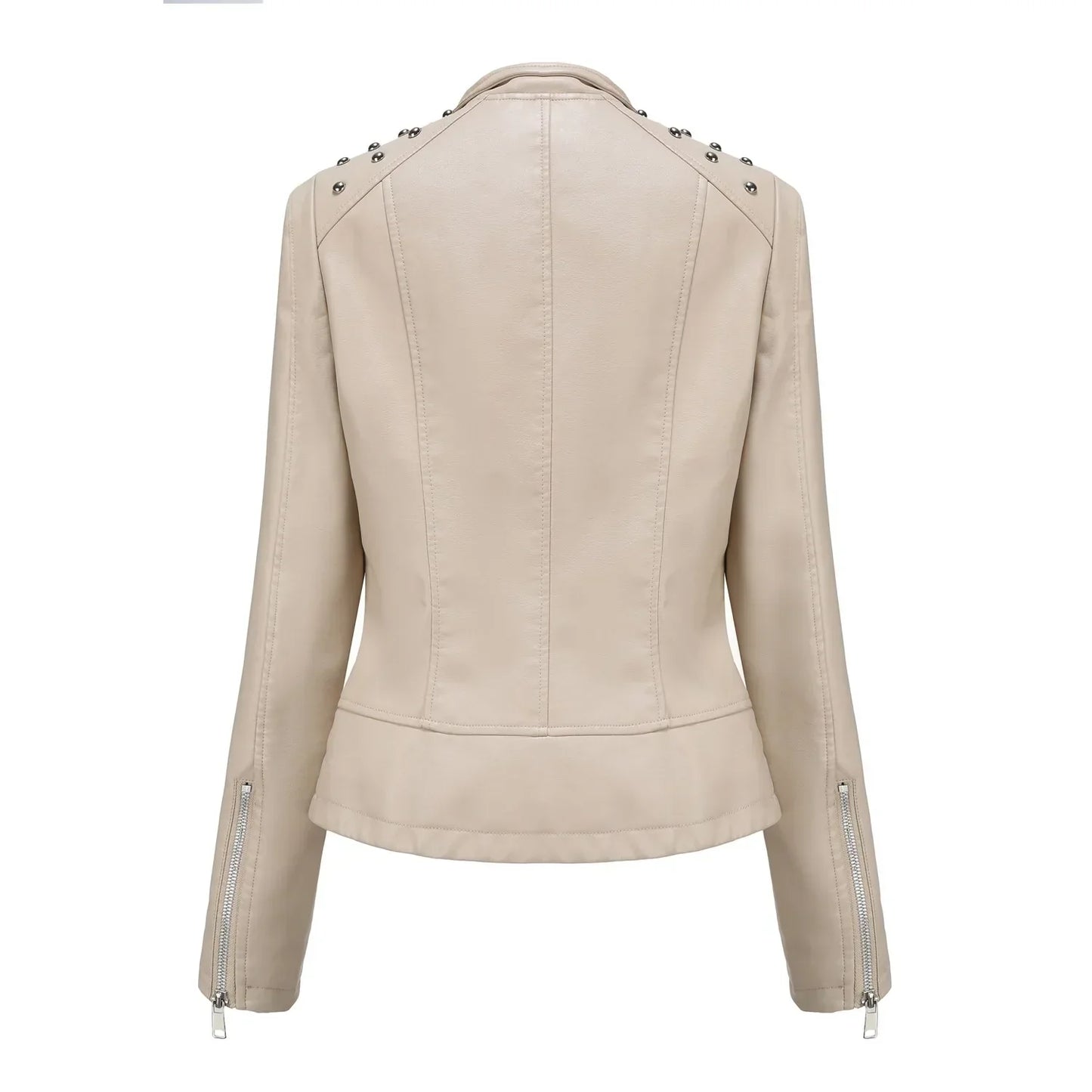 Chaqueta Mujer de Cuero Ajuste Slim Estilo Moderno