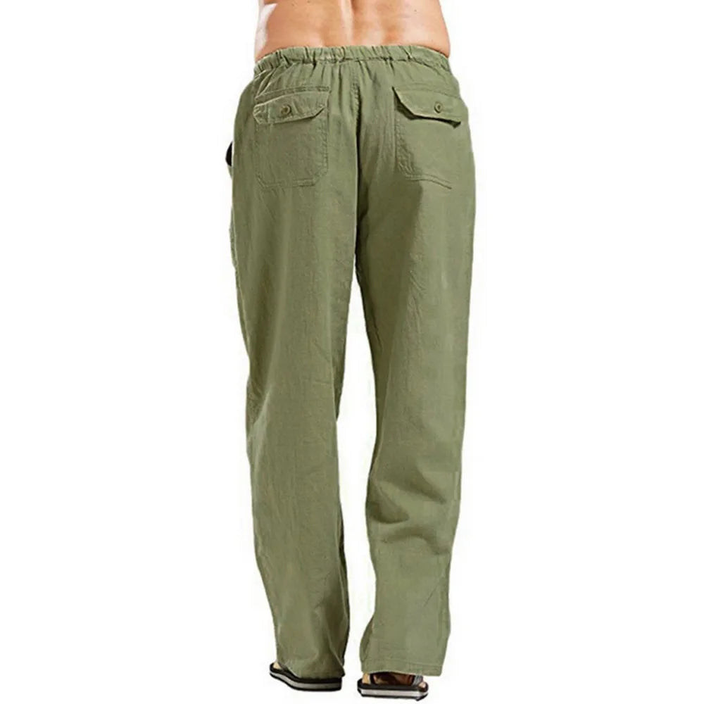 Pantalón Hombre Ligero Cintura Ajustable Corte Recto