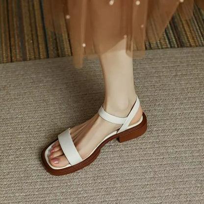 Sandalias Mujer de Cuero Ligeras y Elegantes Verano Diario