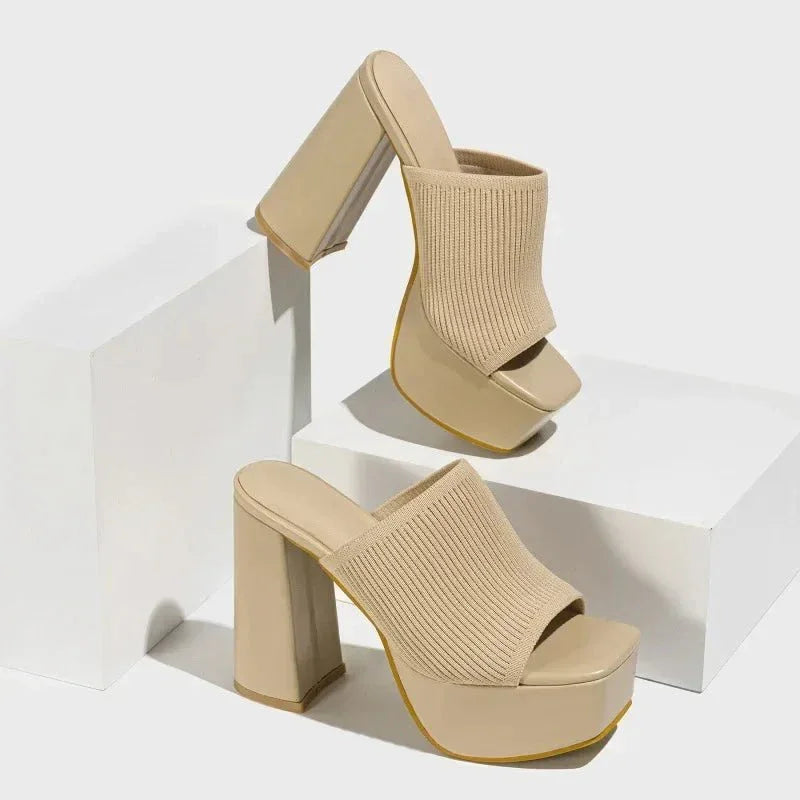Sandalias Mujer Tacón Bloque Plataforma Diseño Moderno