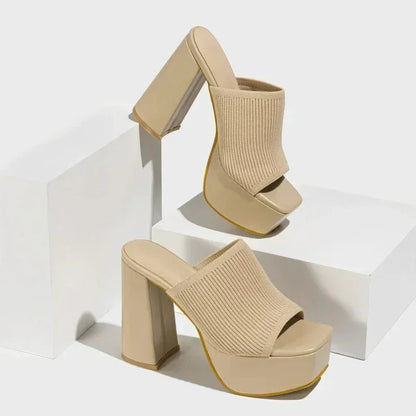 Sandalias Mujer Tacón Bloque Plataforma Diseño Moderno