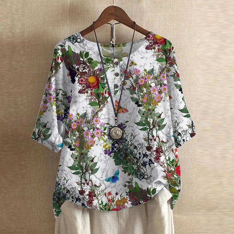 Blusa Mujer Estilo Retro Diseño Vintage Ajuste Clásico