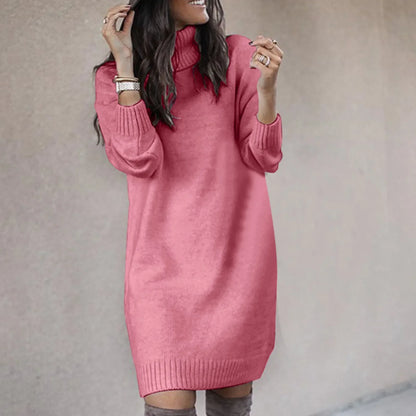 Vestido Suéter Mujer Casual Tejido Invierno