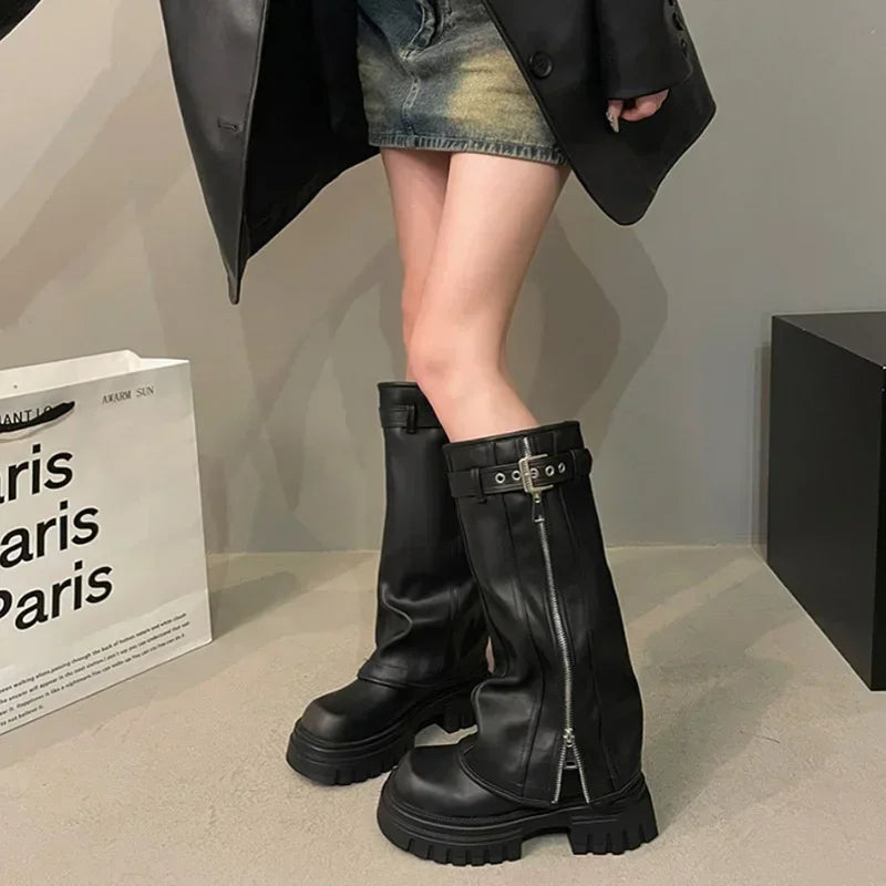 Botas Mujer Elegantes y Robusta Diseño Clásico