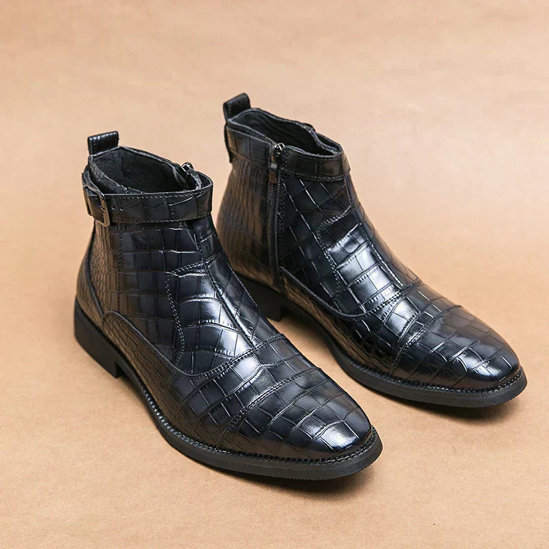 Botines hombre de cuero con hebilla cómodos versátiles