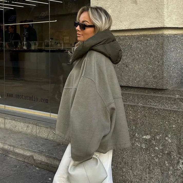 Abrigo Mujer con Capucha Estilo Elegante