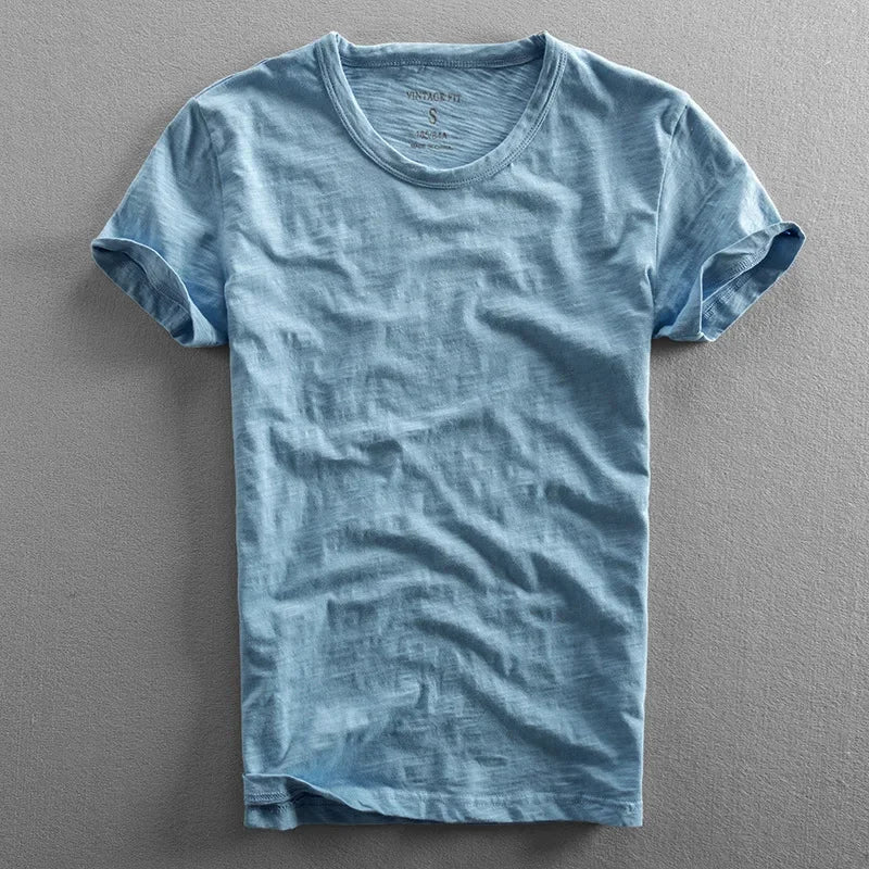 Camiseta Hombre de Algodón Cuello Redondo Manga Corta