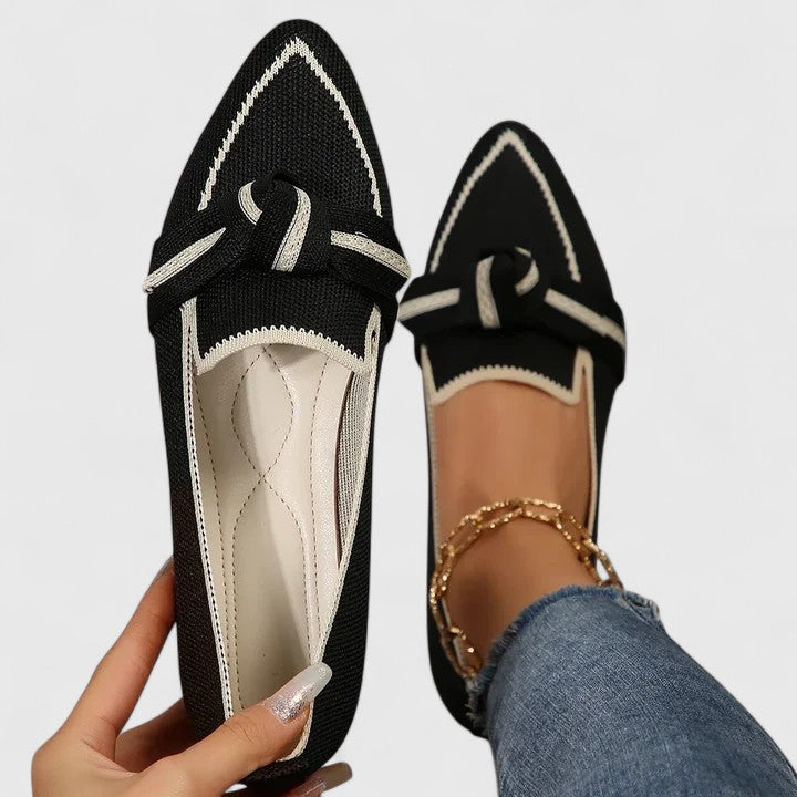Mocasines Mujer Punta Afilada Detalle Nudo Cómodos