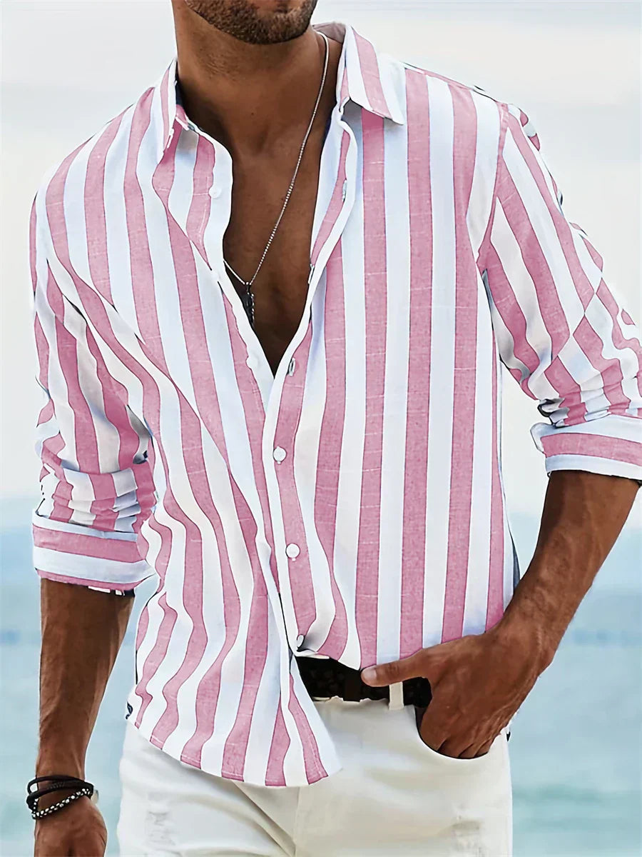 Camisa hombre Algodón Manga larga Diseño casual