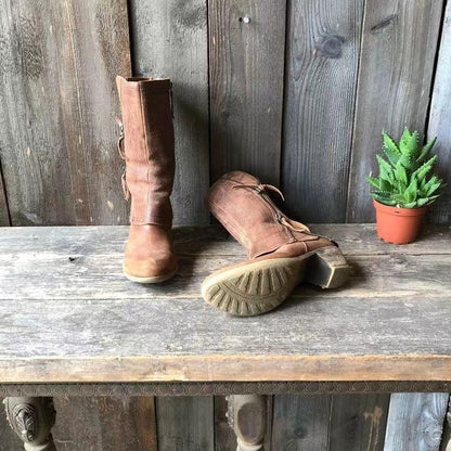 Botas Mujer Tacón Bajo Hasta Pantorrilla Estilo Elegante