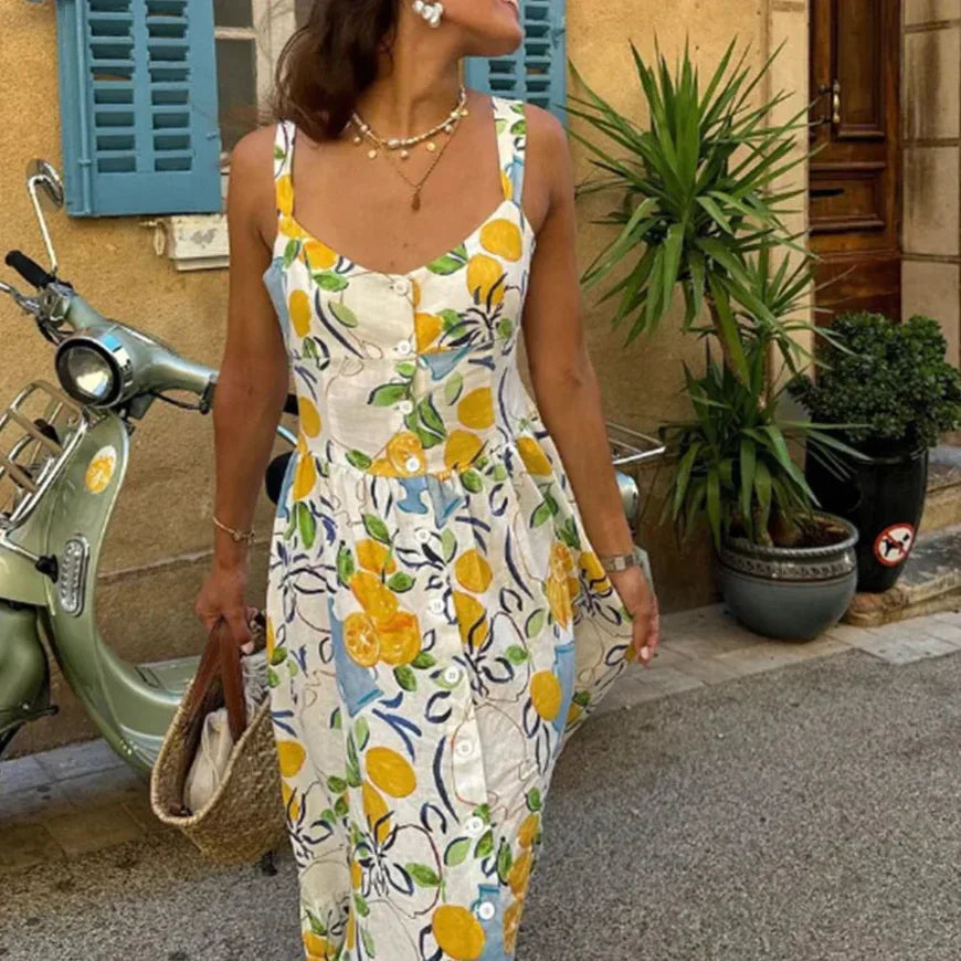 Vestido Mujer con Tiras Ajustables Corte en A