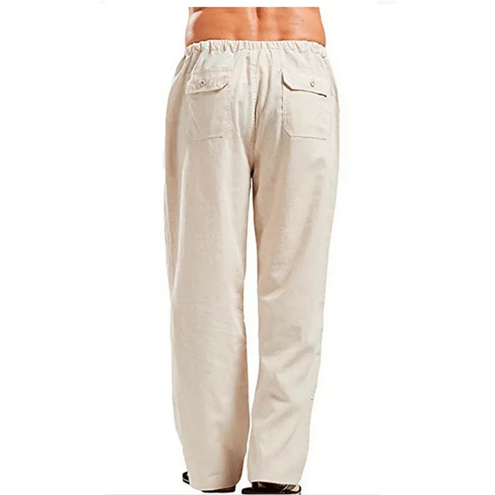 Pantalón Hombre Ligero Cintura Ajustable Corte Recto