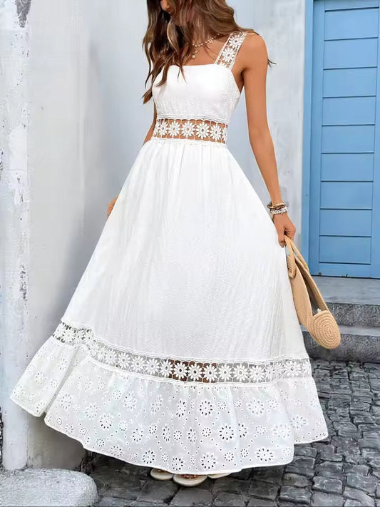 Vestido maxi mujer con estampado floral escote en V - Mavetta