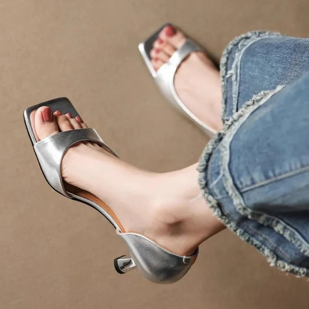 Tacones Mujer Puntera Cuadrada Elegante