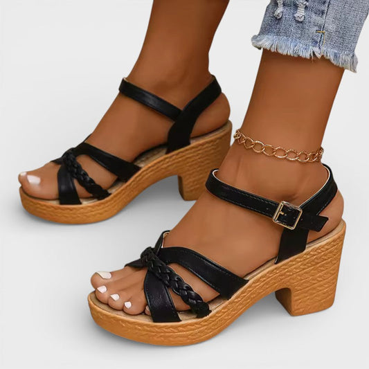 Sandalias Mujer Tacón Alto Trenzado Elegante - Mavetta