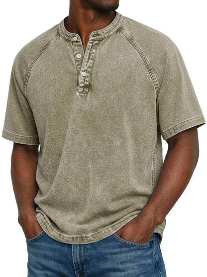 Camisa hombre vintage Algodón botones Ajuste clásico
