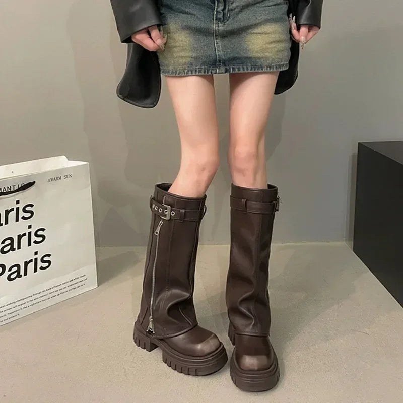 Botas Mujer Elegantes y Robusta Diseño Clásico