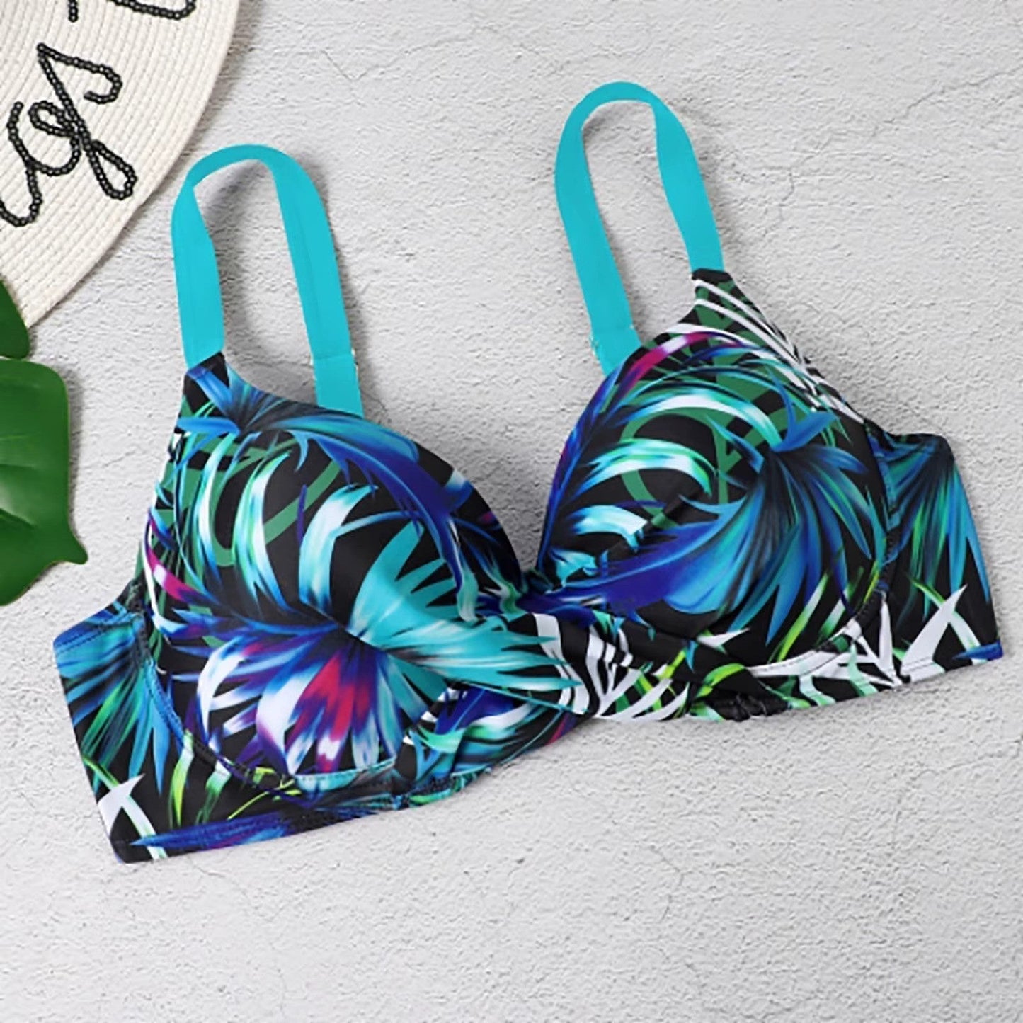 Bikini Mujer Cintura Alta Tirantes Estampado Tropical