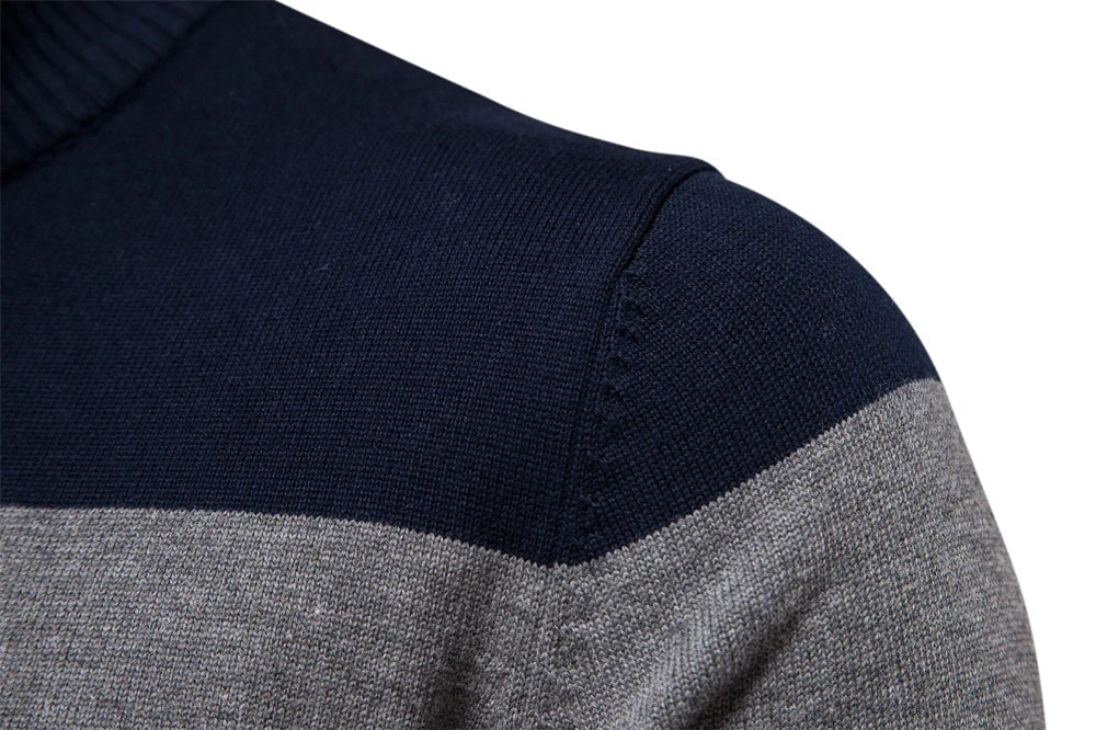 Jersey Hombre Algodón Cremallera Corta Diseño Rayas