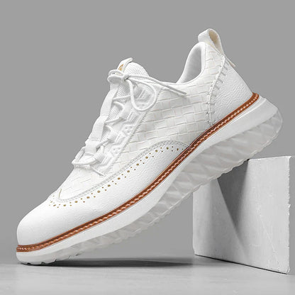 Zapatos Brogue Hombre Cuero Sintético Suela Gruesa Cordones